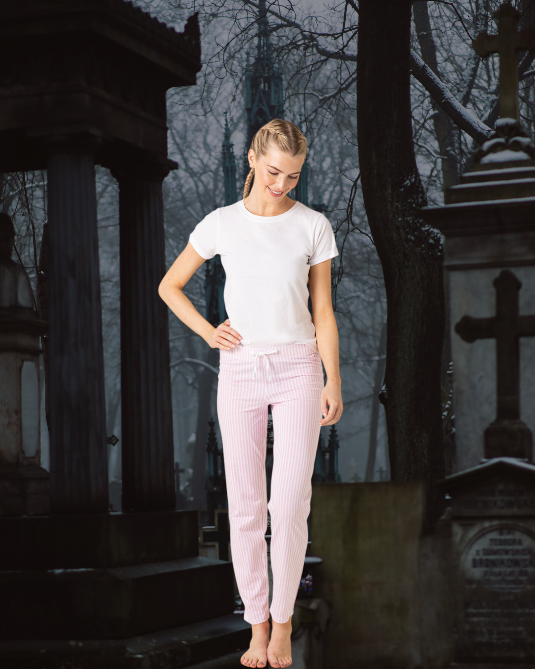 Women's Long Leg Short Sleeve Logo Pyjamas Set