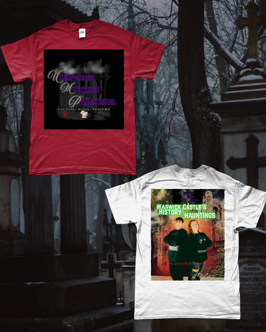 Unisex Logo T-Shirt - Warwick Castle History & Hauntings DVD Cover Back