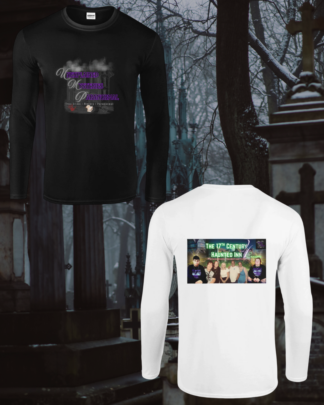 Unisex Long Sleeve T-Shirt - 4 Crosses Inn DVD Cover Back DESIGN 2