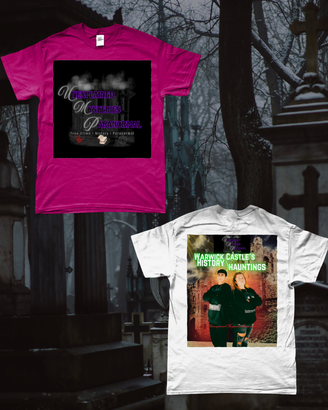 Unisex Logo T-Shirt - Warwick Castle History & Hauntings DVD Cover Back