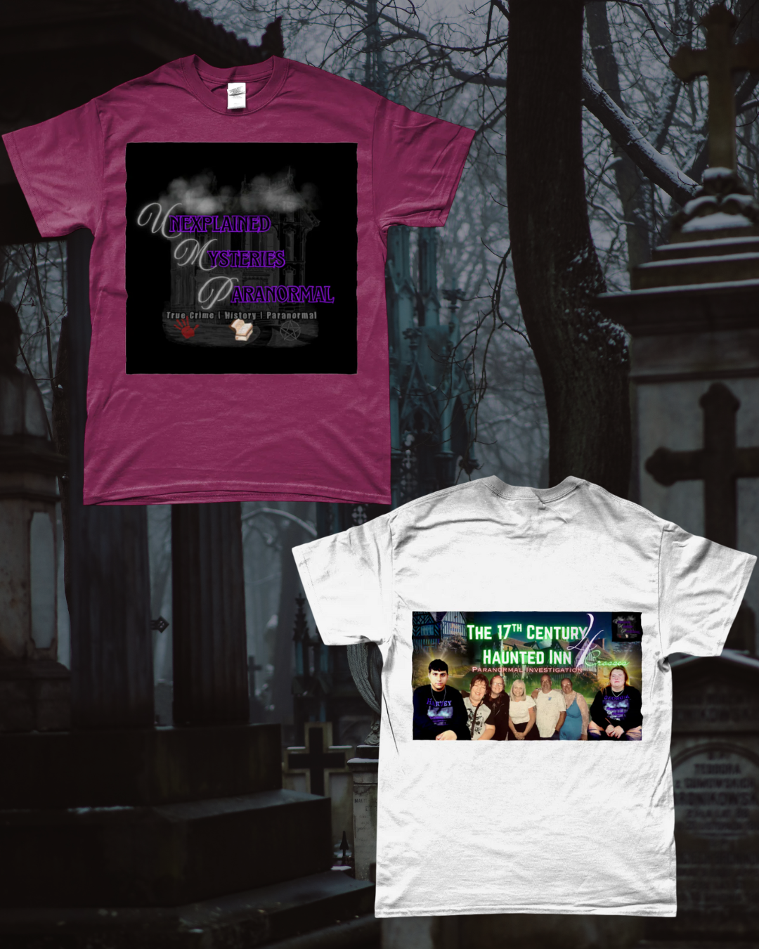 Unisex Logo T-Shirt - 4 Crosses Inn DVD Cover Back DESIGN 2
